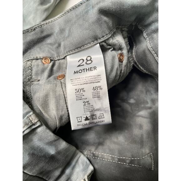 Mother Women The Looker Spontaneous Combustion Skinny Jeans Size 28 Tie Dye Gray - Picture 4 of 12